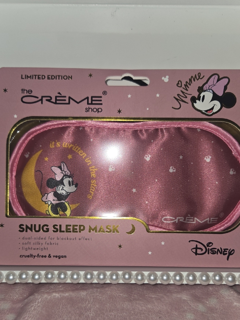NEW...Disney x Crème Shop Minnie Mouse Pink Snug Sleep Mask